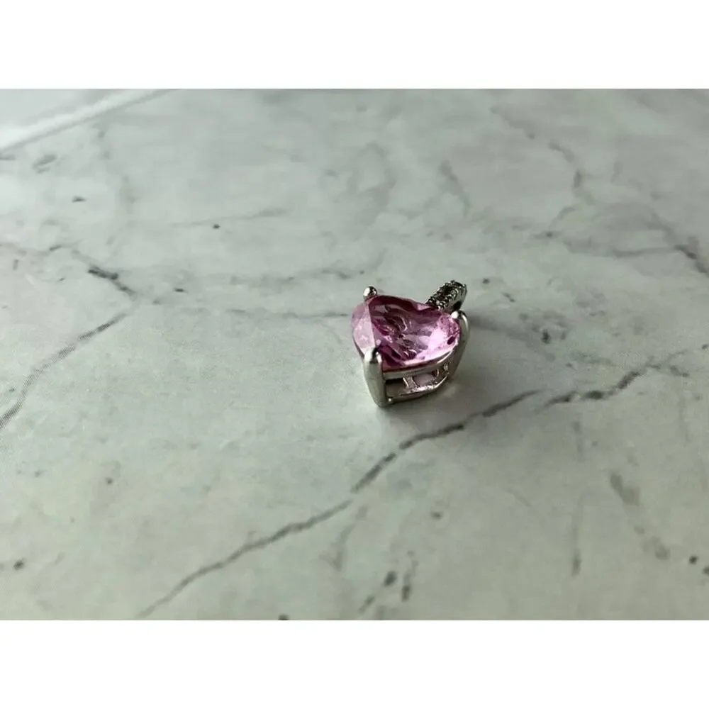 925 Sterling Silver Morganite and CZ 